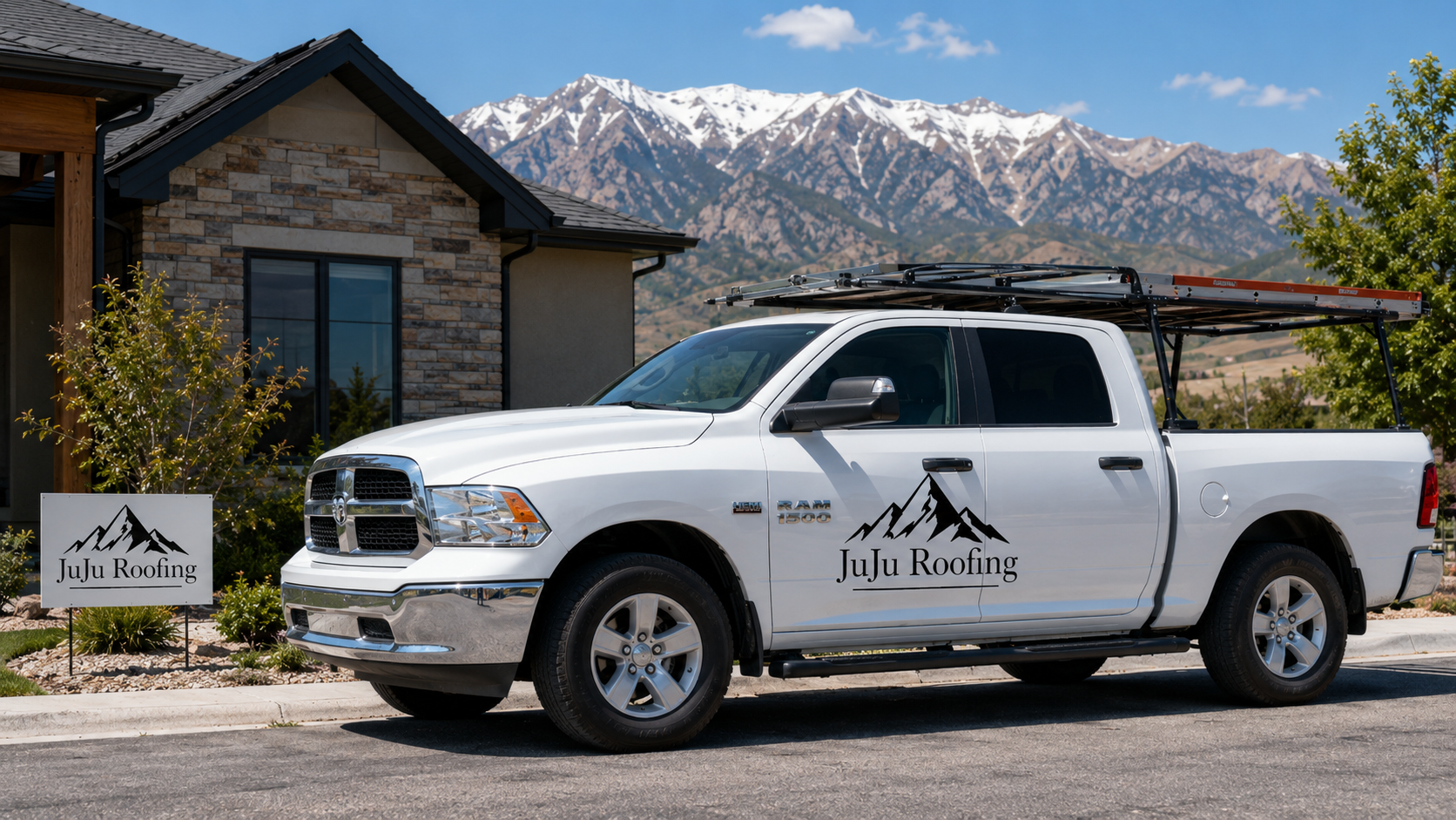 JuJu Roofing crew installing shingles on a Utah roof